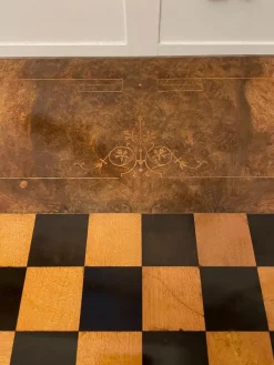 Pamono Antique Victorian Burr Walnut Inlaid Games Table><noscript><img width=