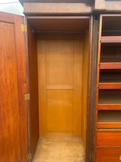 Pamono Antique Victorian Burr Walnut Breakfront Wardrobe, 1860s><noscript><img width=