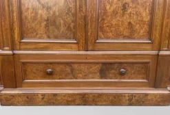 Pamono Antique Victorian Burr Walnut Breakfront Wardrobe, 1860s><noscript><img width=
