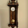 Pamono Antique Victorian Carved Walnut Vienna Wall Clock, 1880s> Clocks