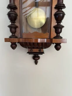 Pamono Antique Victorian Carved Walnut Vienna Wall Clock, 1880s><noscript><img width=