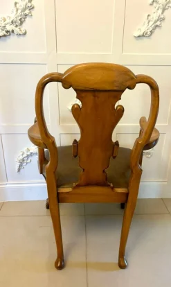 Pamono Antique Victorian Carved Walnut Desk Chair, 1880s><noscript><img width=