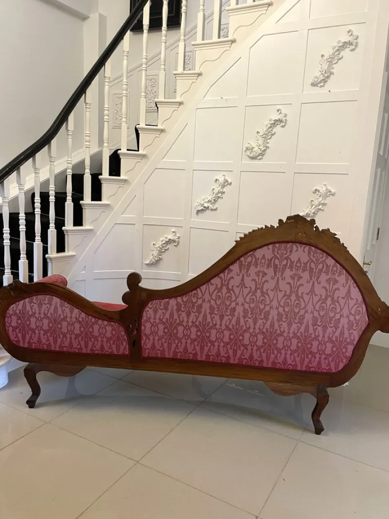 Online Pamono Antique Victorian Carved Mahogany Chaise Lounge, 1860