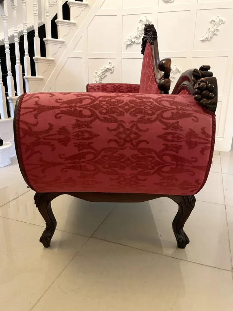 Online Pamono Antique Victorian Carved Mahogany Chaise Lounge, 1860