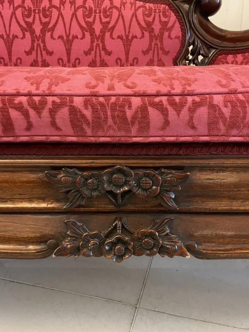 Online Pamono Antique Victorian Carved Mahogany Chaise Lounge, 1860
