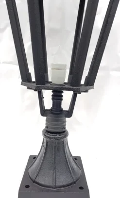 Hot Pamono Antique Victorian Cast Iron Pillar Lamp Lantern on Base Outdoor Lamp