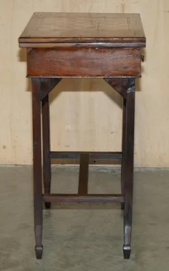 Pamono Antique Victorian Chessboard Game Table in Walnut Satinwood and Hardwood><noscript><img width=