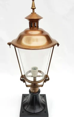 Discount Pamono Antique Victorian Classic Copper Pillar Lamp Lantern on Base Outdoor Lamp