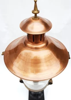 Pamono Antique Victorian Classic Copper Pillar Lamp Lantern on Base Outdoor Lamp> Garden Lighting