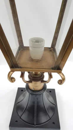 Outlet Pamono Antique Victorian Classic Copper Pillar Lamp Lantern on Base Outdoor Lamp