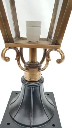 Outlet Pamono Antique Victorian Classic Copper Pillar Lamp Lantern on Base Outdoor Lamp