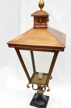 Discount Pamono Antique Victorian Classic Copper Pillar Lamp Lantern on Base Outdoor Lamp