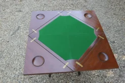 Sale Pamono Antique Victorian Envelope Card Table with Gaming Wells, 1880
