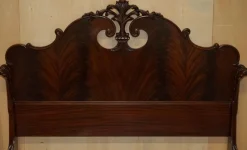 Pamono Antique Victorian Flamed Hardwood Double Bed Frame, 1880s> Beds & Bedroom Sets