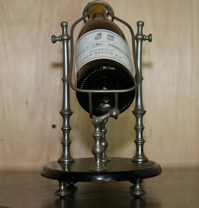Pamono Antique Victorian French Pewter Mechanical Wine Pourer Add a Touch of Class!, 1880> Bottles, Carafes & Jugs