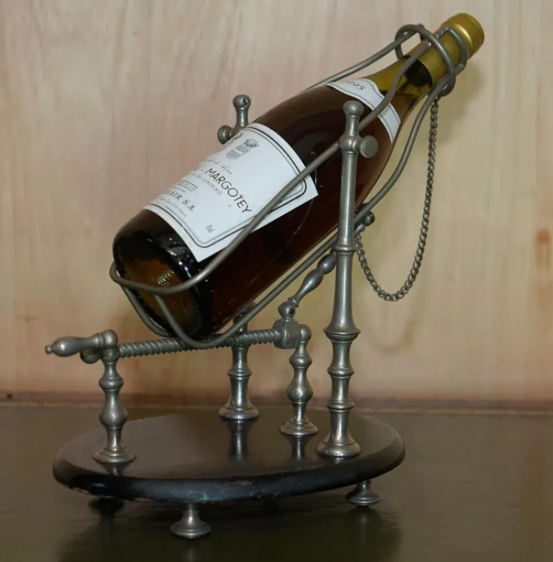 Pamono Antique Victorian French Pewter Mechanical Wine Pourer Add a Touch of Class!, 1880> Bottles, Carafes & Jugs