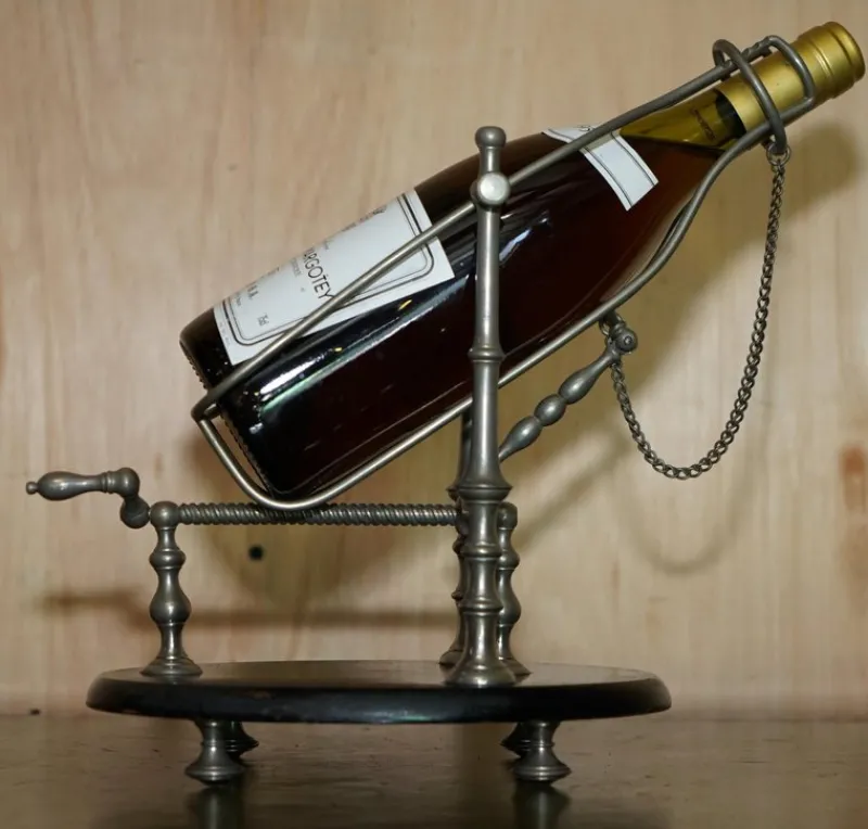 Pamono Antique Victorian French Pewter Mechanical Wine Pourer Add a Touch of Class!, 1880> Bottles, Carafes & Jugs