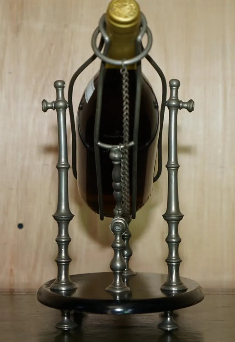 Pamono Antique Victorian French Pewter Mechanical Wine Pourer Add a Touch of Class!, 1880> Bottles, Carafes & Jugs