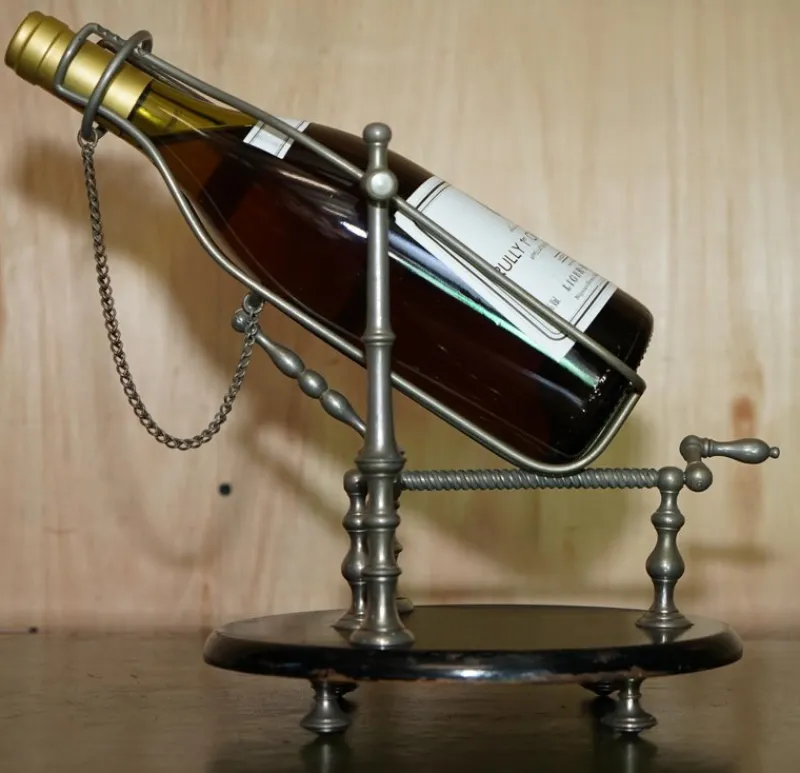 Pamono Antique Victorian French Pewter Mechanical Wine Pourer Add a Touch of Class!, 1880> Bottles, Carafes & Jugs
