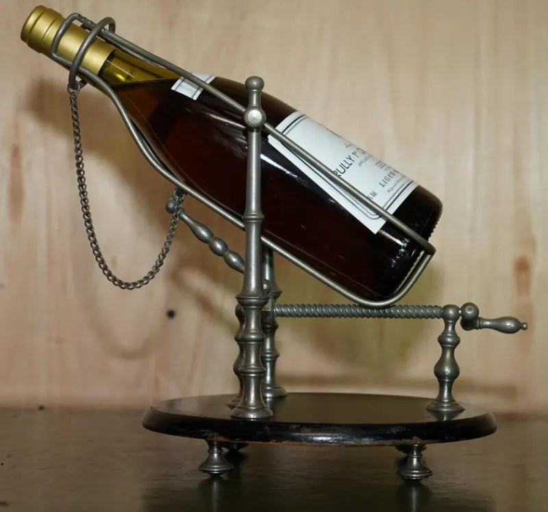 Pamono Antique Victorian French Pewter Mechanical Wine Pourer Add a Touch of Class!, 1880> Bottles, Carafes & Jugs