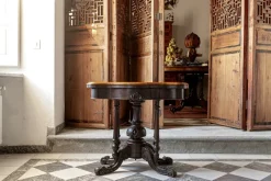 New Pamono Antique Victorian Inlaid Walnut Game Table with Marquetry Top, 1860s