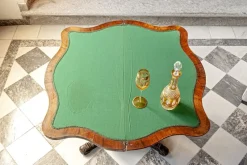 New Pamono Antique Victorian Inlaid Walnut Game Table with Marquetry Top, 1860s
