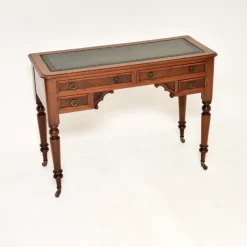 Clearance Pamono Antique Victorian Leather Top Desk, 1860