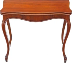 Pamono Antique Victorian Mahogany Folding Card or Tea Table, 1880s