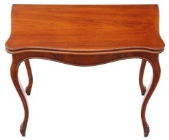 Pamono Antique Victorian Mahogany Folding Card or Tea Table, 1880s
