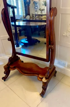 Online Pamono Antique Victorian Mahogany Cheval Mirror, 1860s