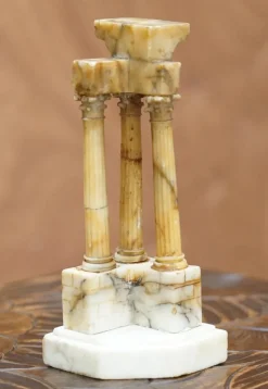 Pamono Antique Victorian Marble Roman Ruins Grand Tour Statue Sculpture Columns Pillars