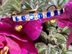 Pamono Antique Victorian Natural Blue Sapphire and Diamonds Bracelet, 1880><noscript><img width=