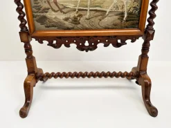 Pamono Antique Victorian Needlepoint Fire Screen><noscript><img width=