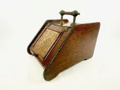 Pamono Antique Victorian Oak and Brass Coal Scuttle, 19th Century><noscript><img width=