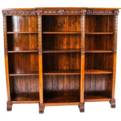 Pamono Antique Victorian Open Breakfront Bookcase, 1800s> Shelves & Wall Units