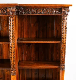 Pamono Antique Victorian Open Breakfront Bookcase, 1800s><noscript><img width=