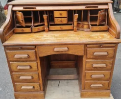 Pamono Antique Victorian or Edwardian Roll Top Desk or Writing Bureau> Desks