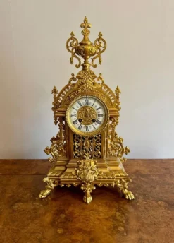 Pamono Antique Victorian Ormolu Mantle Clock, 1880