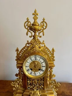 Pamono Antique Victorian Ormolu Mantle Clock, 1880