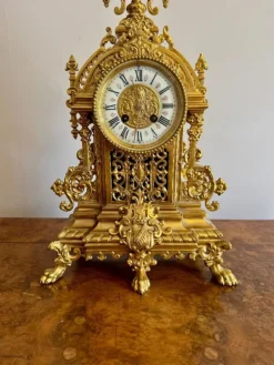 Pamono Antique Victorian Ormolu Mantle Clock, 1880
