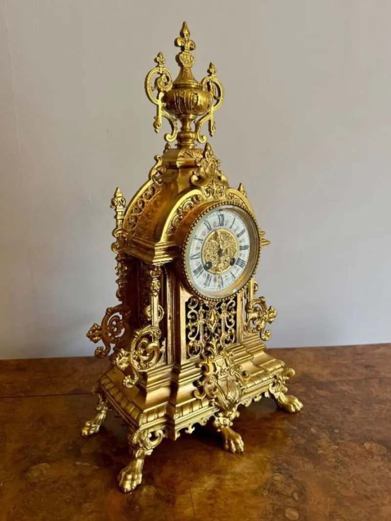 Pamono Antique Victorian Ormolu Mantle Clock, 1880