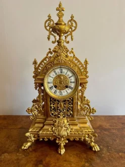 Pamono Antique Victorian Ormolu Mantle Clock, 1880