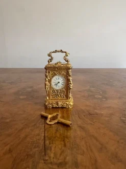 Pamono Antique Victorian Ornate Brass Clock, 1880> Clocks
