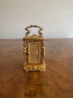 Pamono Antique Victorian Ornate Brass Clock, 1880><noscript><img width=