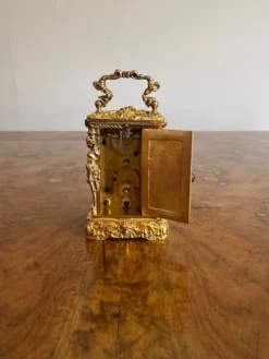 Pamono Antique Victorian Ornate Brass Clock, 1880><noscript><img width=