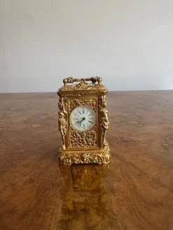 Pamono Antique Victorian Ornate Brass Clock, 1880><noscript><img width=