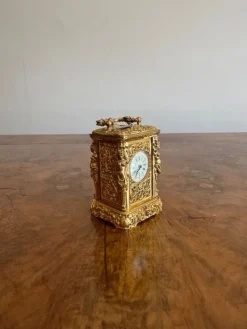 Pamono Antique Victorian Ornate Brass Clock, 1880><noscript><img width=