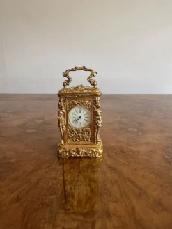 Pamono Antique Victorian Ornate Brass Clock, 1880><noscript><img width=