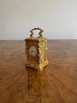 Pamono Antique Victorian Ornate Brass Clock, 1880><noscript><img width=
