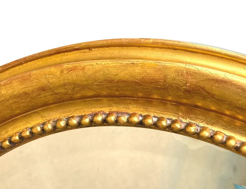 Pamono Antique Victorian Oval Gilt Mirror, 1870> Mirrors